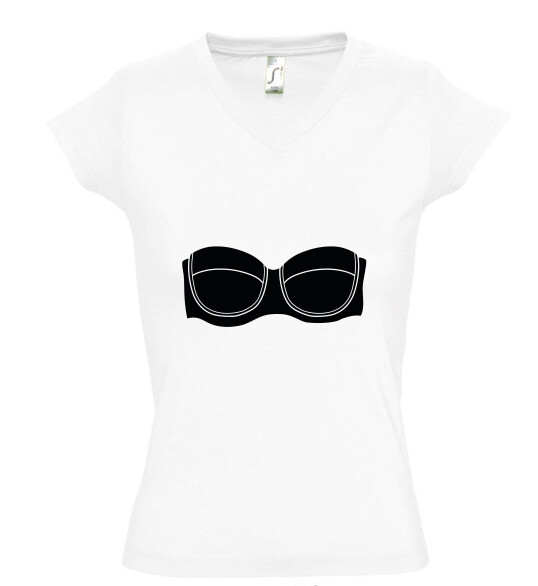 Női V nyakú póló