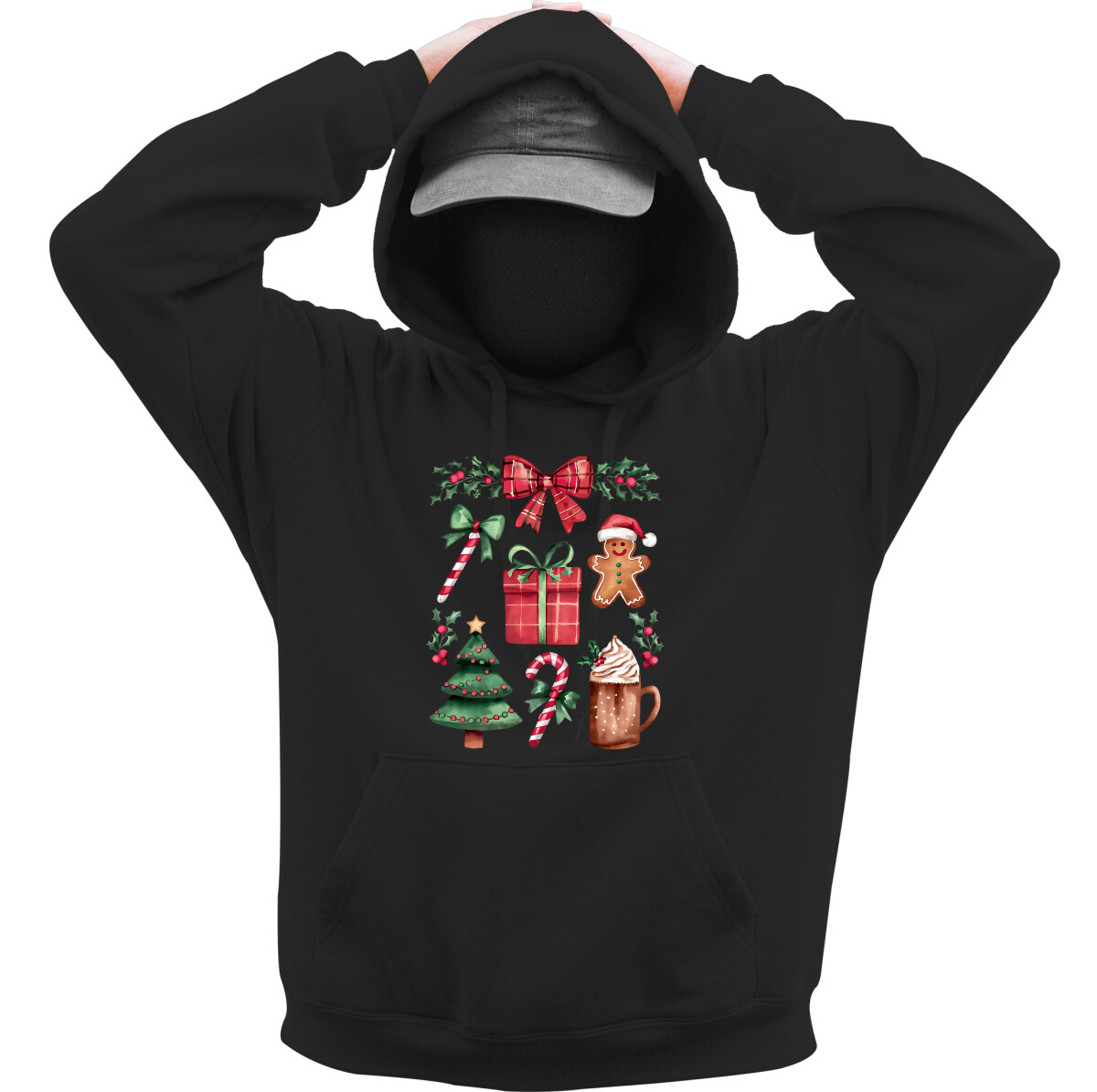 Kapucnis belebújós pulóver