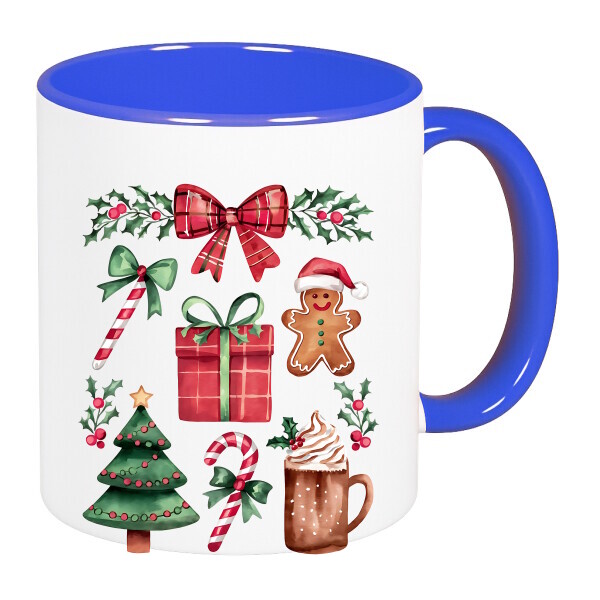 Színes fülű és belsejű bögre