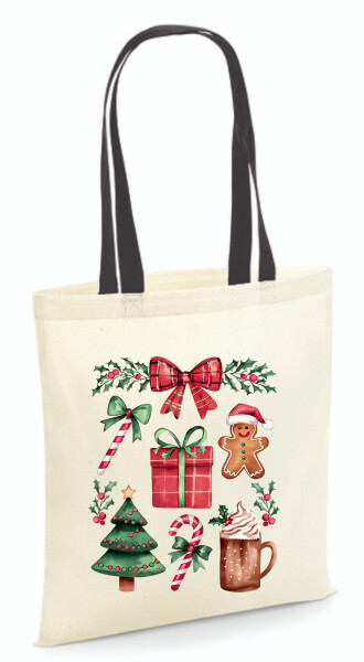 Vászontáska - színes fülű 