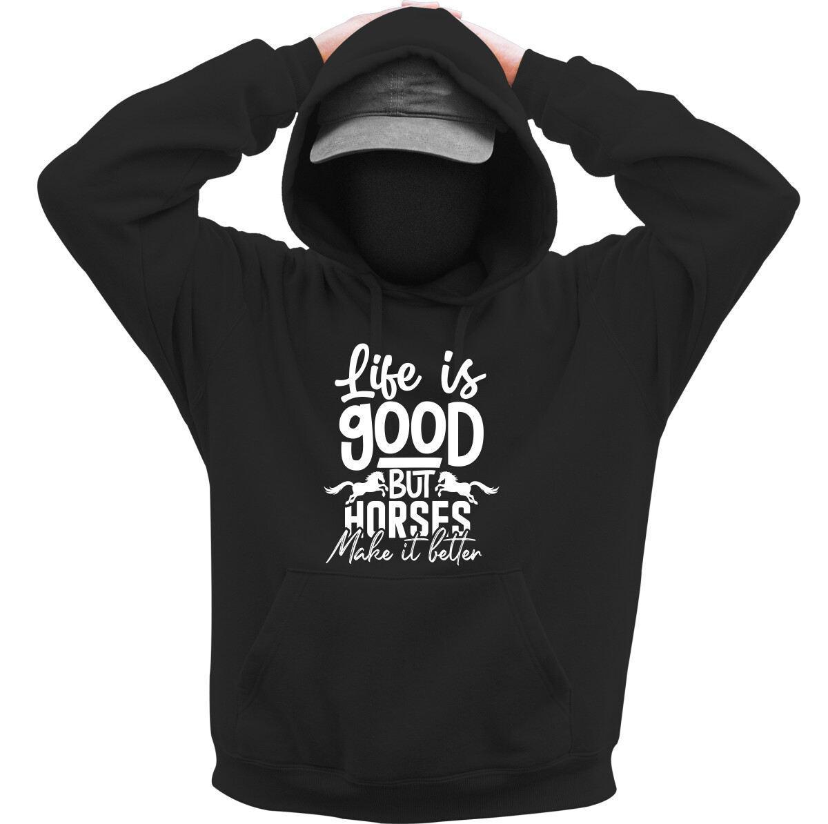 Kapucnis belebújós pulóver