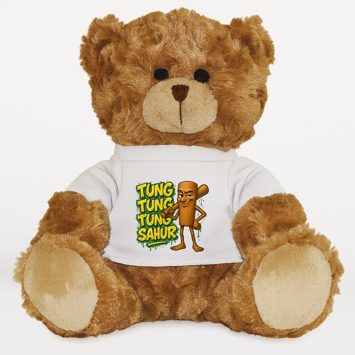 Plüssmaci egyedi pólóval