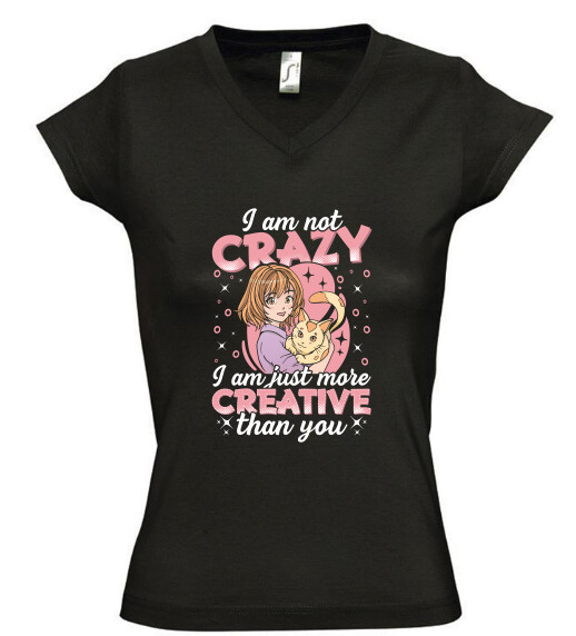 Női V nyakú póló