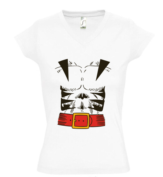 Női V nyakú póló