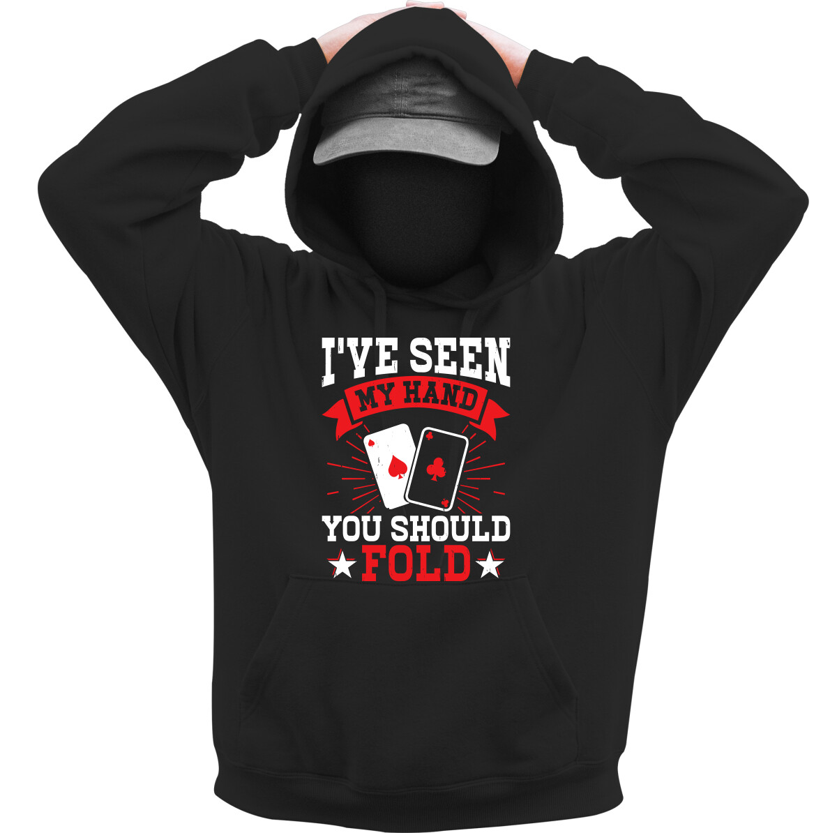 Kapucnis belebújós pulóver