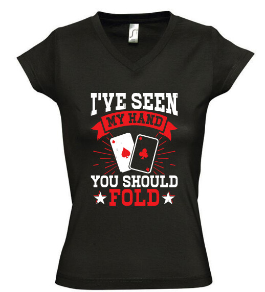 Női V nyakú póló