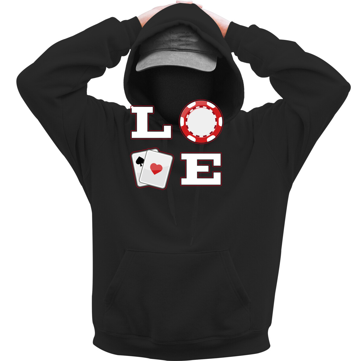 Kapucnis belebújós pulóver