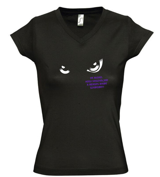 Női V nyakú póló