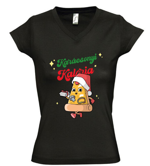 Női V nyakú póló