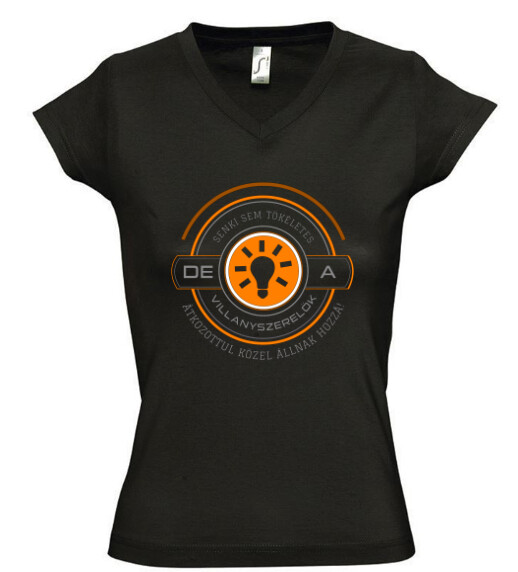 Női V nyakú póló