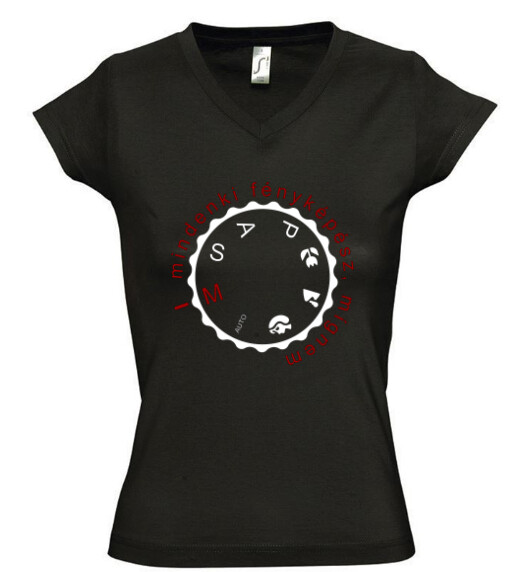 Női V nyakú póló