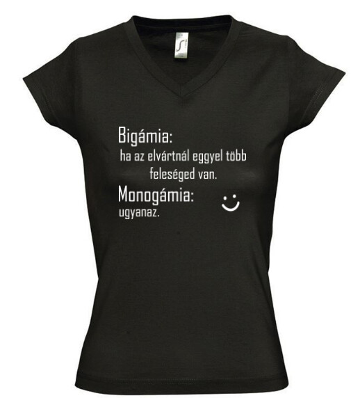 Női V nyakú póló