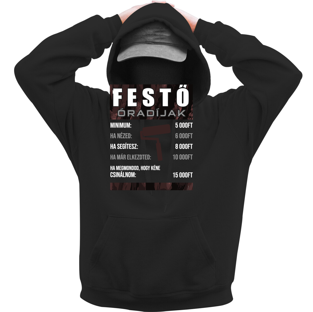 Kapucnis belebújós pulóver