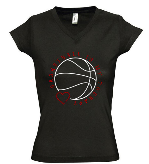 Női V nyakú póló