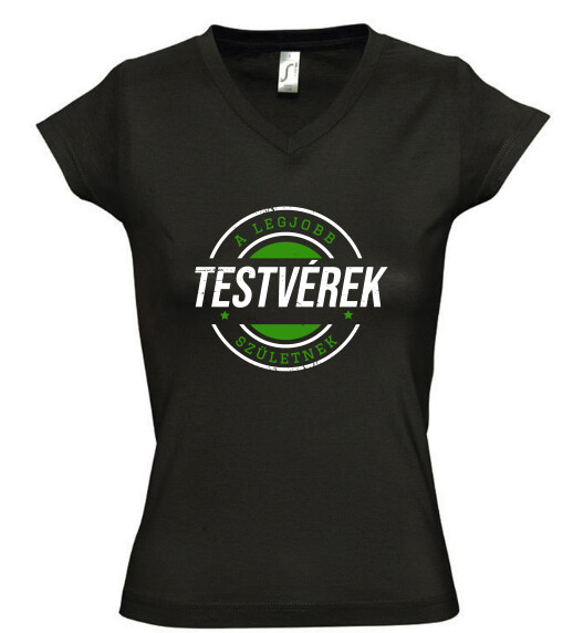 Női V nyakú póló