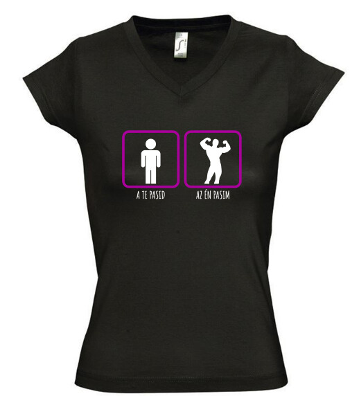 Női V nyakú póló