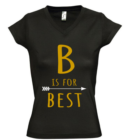 Női V nyakú póló