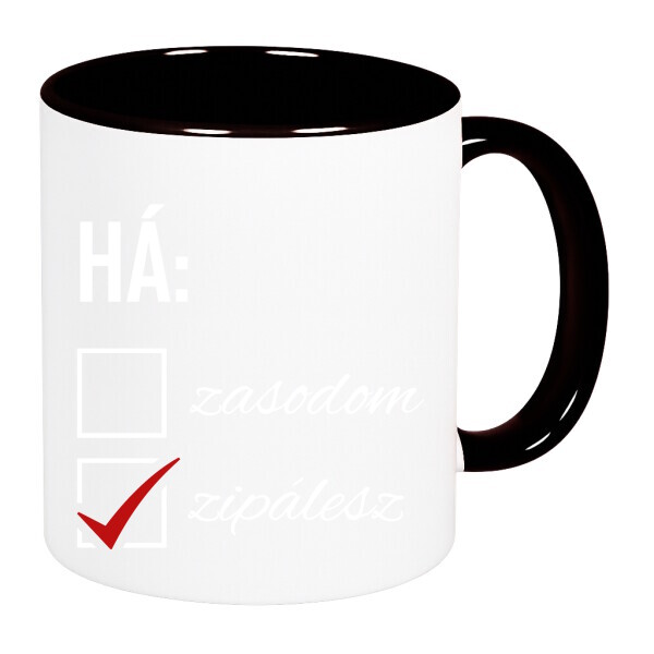 Színes fülű és belsejű bögre