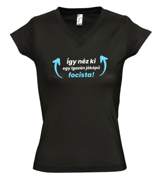 Női V nyakú póló