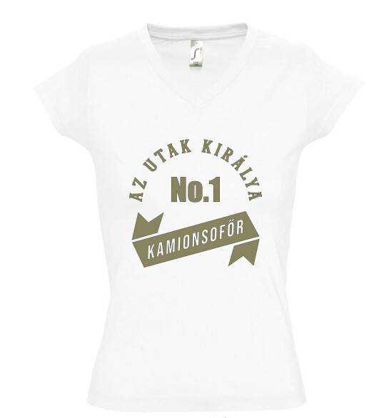 Női V nyakú póló