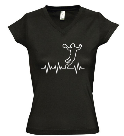 Női V nyakú póló