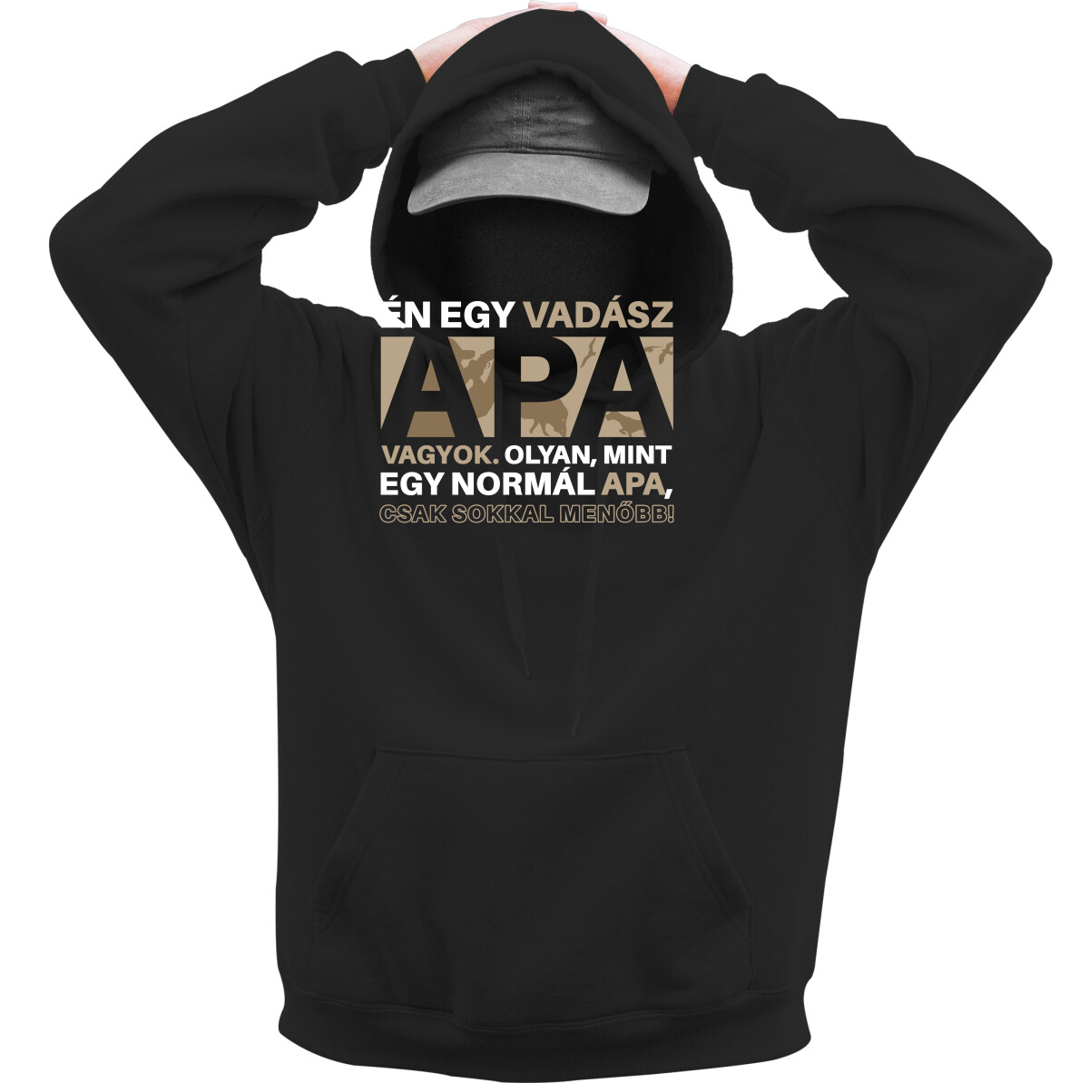 Kapucnis belebújós pulóver