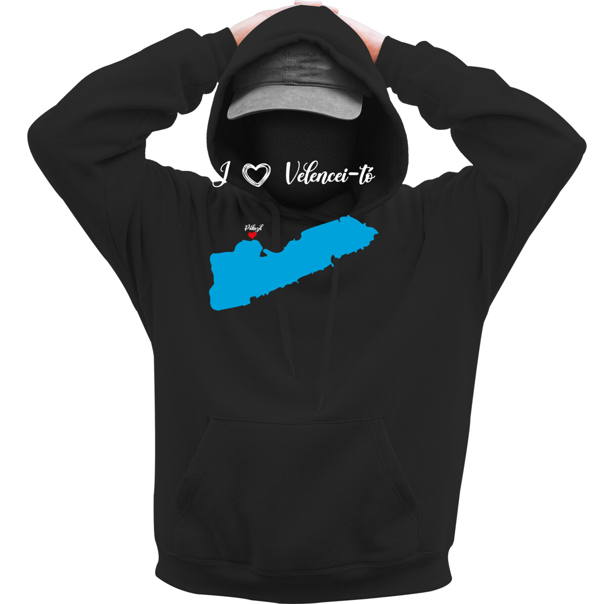 Kapucnis belebújós pulóver