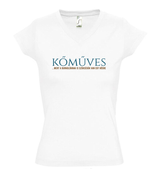 Női V nyakú póló