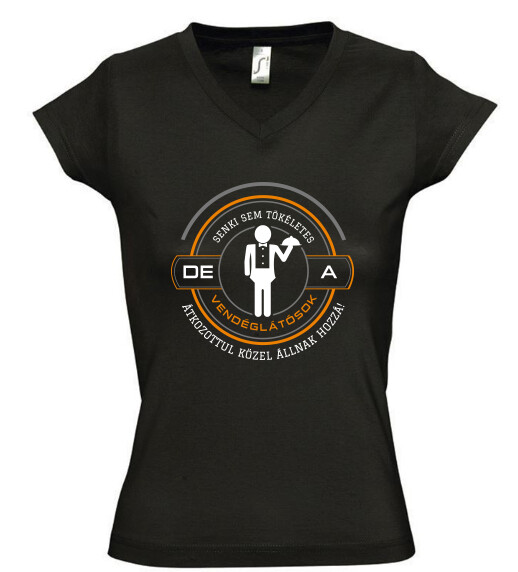 Női V nyakú póló
