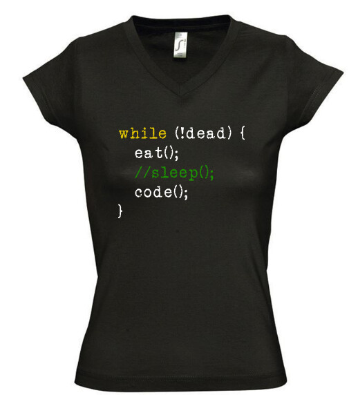 Női V nyakú póló