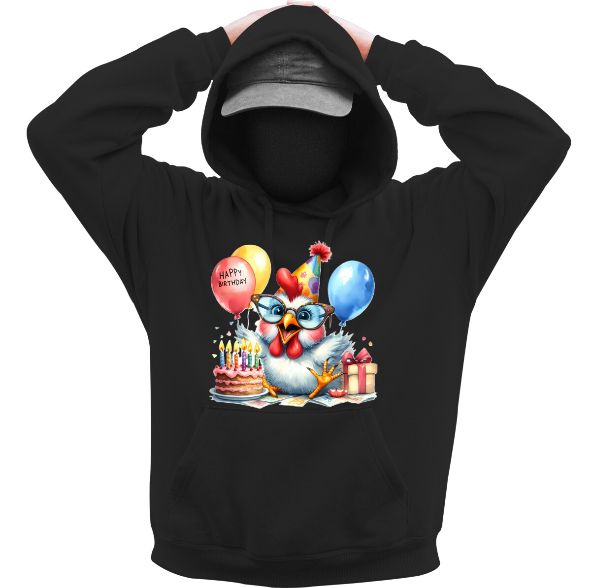 Kapucnis belebújós pulóver