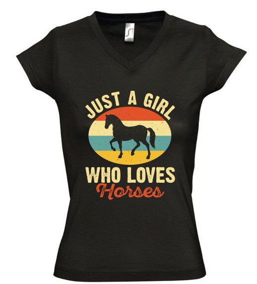 Női V nyakú póló