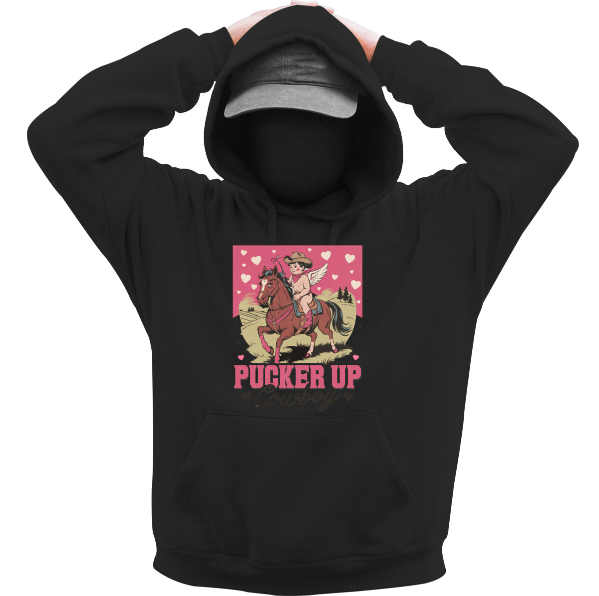 Kapucnis belebújós pulóver