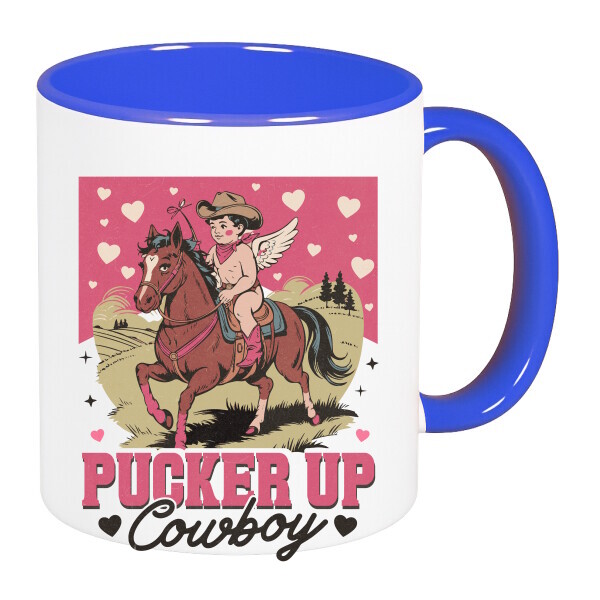 Színes fülű és belsejű bögre