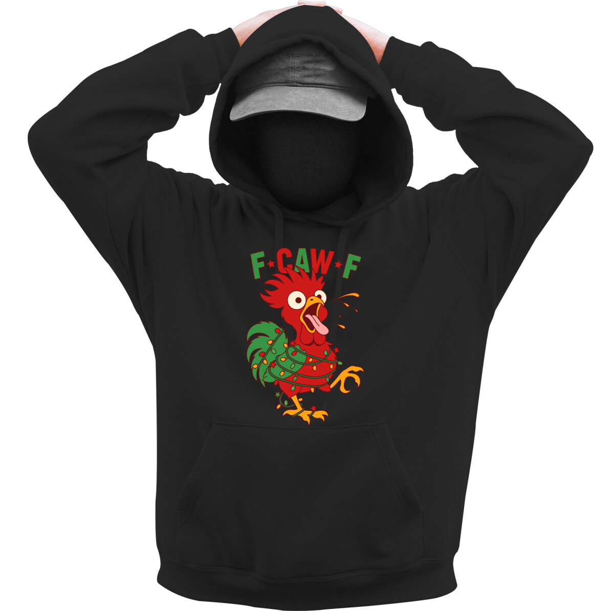 Kapucnis belebújós pulóver