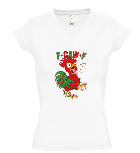 Női V nyakú póló