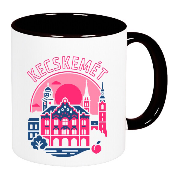 Színes fülű és belsejű bögre