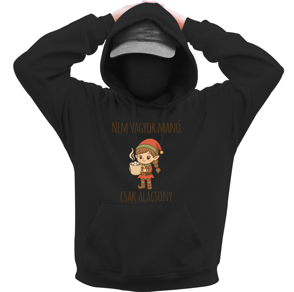 Kapucnis belebújós pulóver