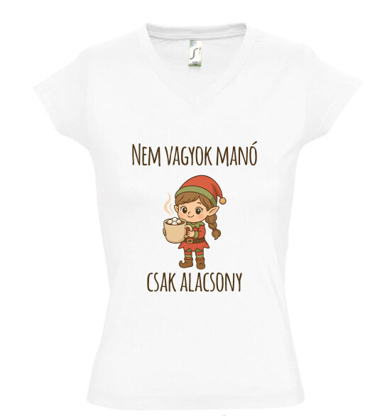 Női V nyakú póló