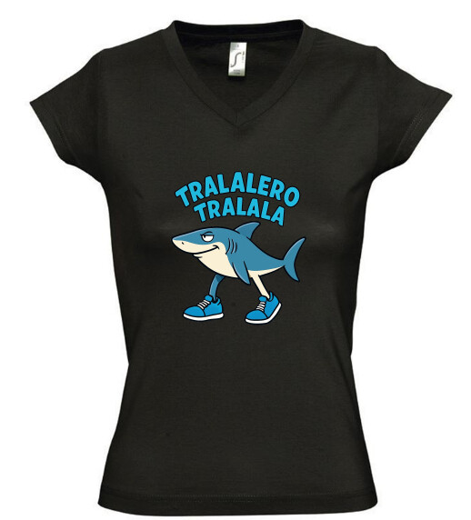 Női V nyakú póló