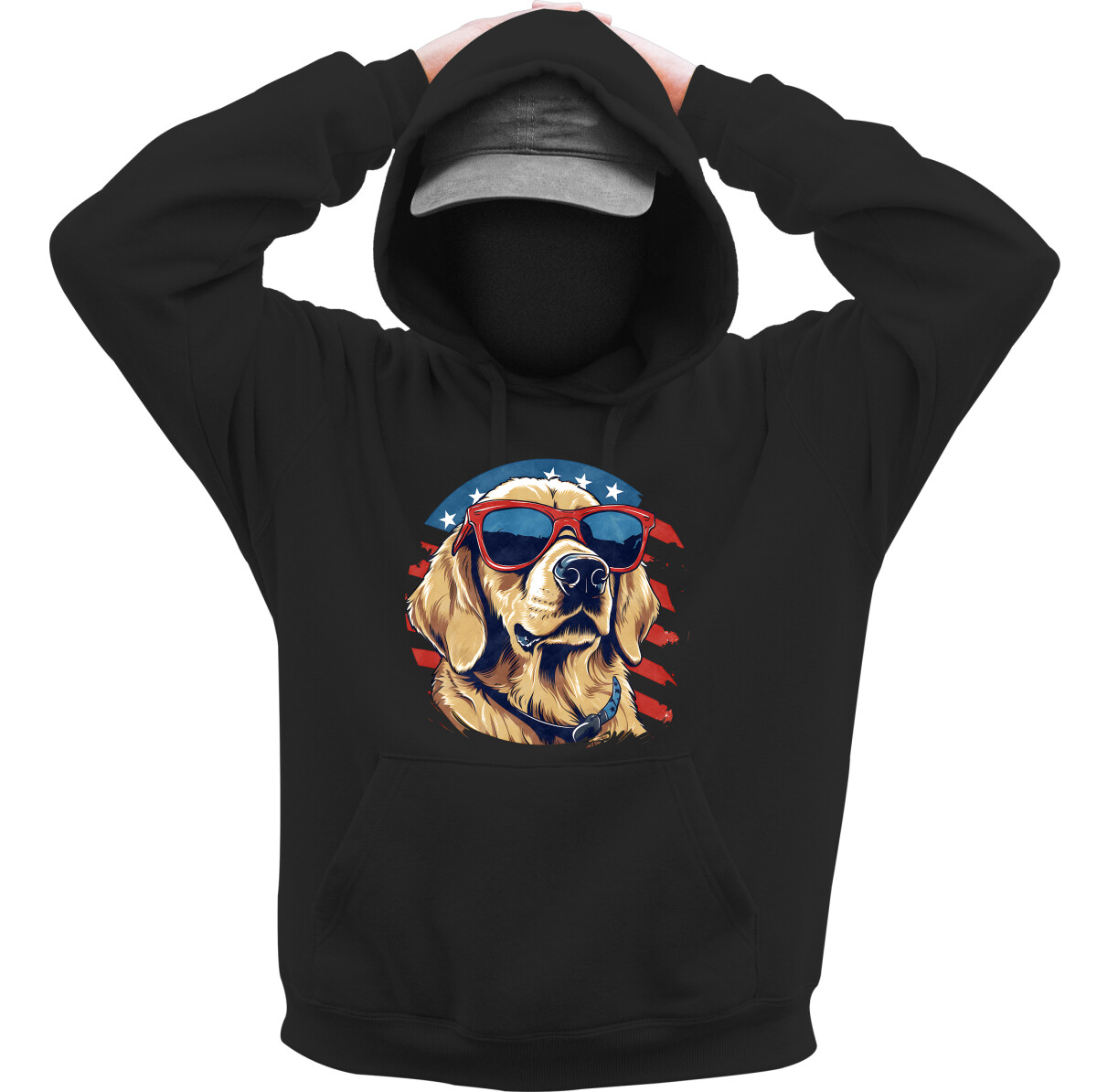 Kapucnis belebújós pulóver