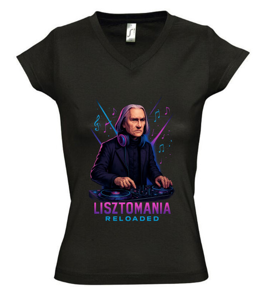 Női V nyakú póló