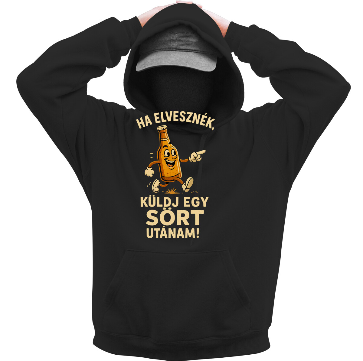 Kapucnis belebújós pulóver