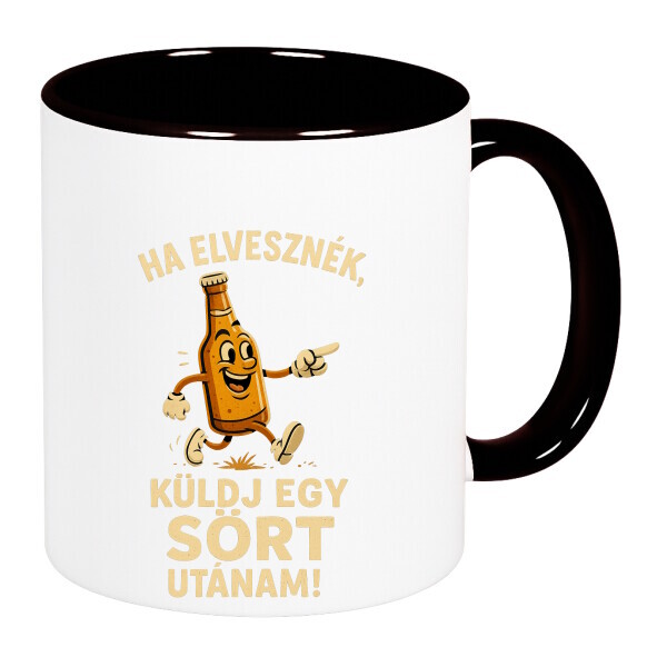 Színes fülű és belsejű bögre