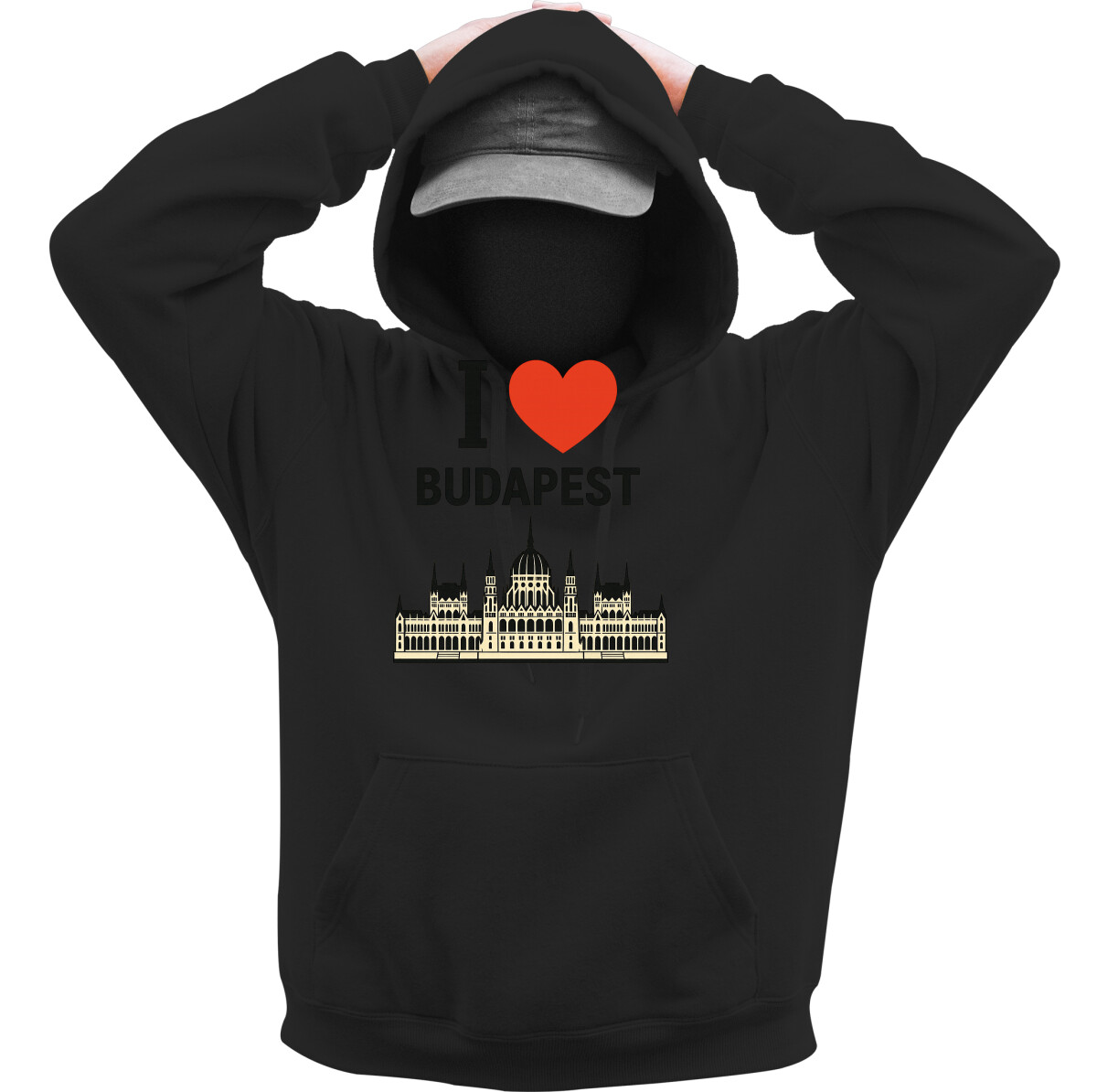 Kapucnis belebújós pulóver