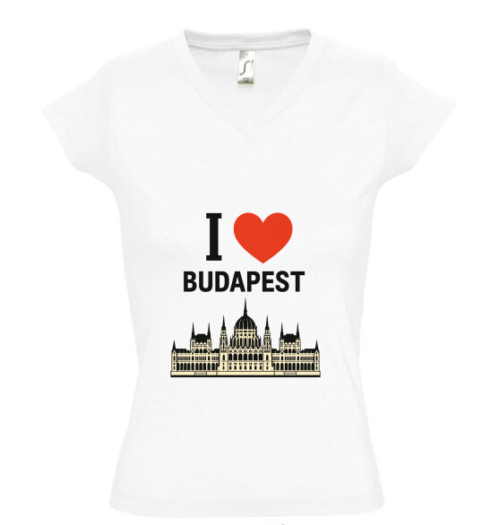 Női V nyakú póló