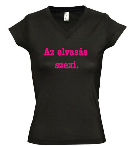 Női V nyakú póló