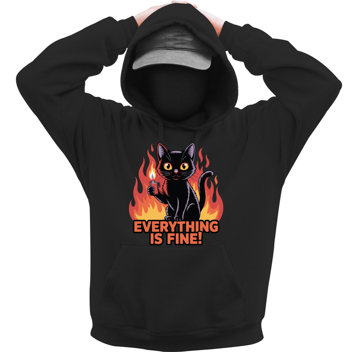 Kapucnis belebújós pulóver