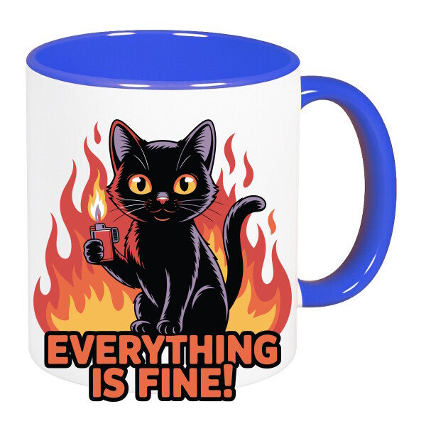 Színes fülű és belsejű bögre