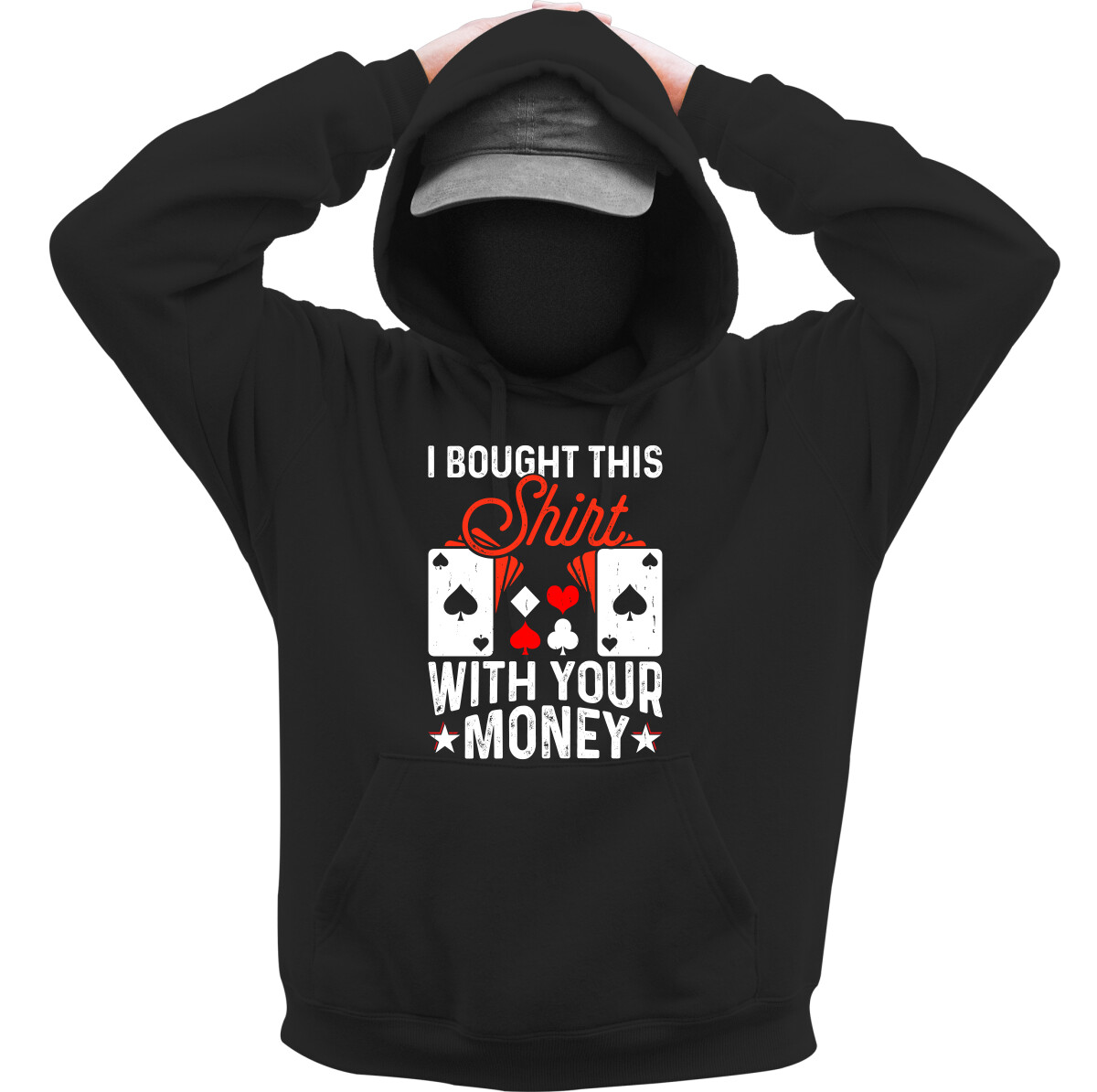 Kapucnis belebújós pulóver